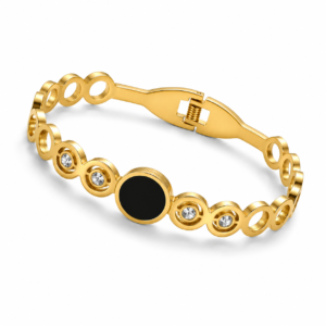 Modern Minimal Clover Gold Finish Bracelet for Women