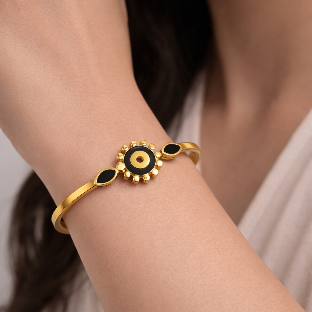 Stylish Evil Eye Inspired Gold Finish Bracelet for Girls & Women