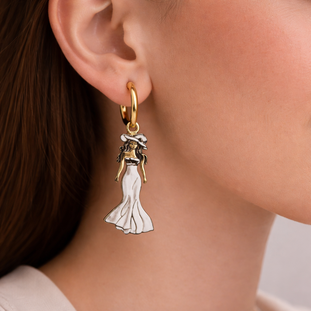 Girl Figure Dangle Earrings for Women | Stylish & Lightweight
