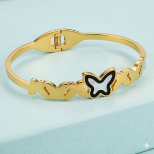 Stylish Butterfly Charm Gold Finish Bracelet for Girls & Women