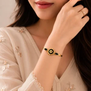Stylish Evil Eye Inspired Gold Finish Bracelet for Girls & Women