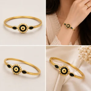 Stylish Evil Eye Inspired Gold Finish Bracelet for Girls & Women