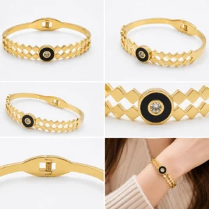 Gold Finish Criss Cross Bracelet for Women | Stylish