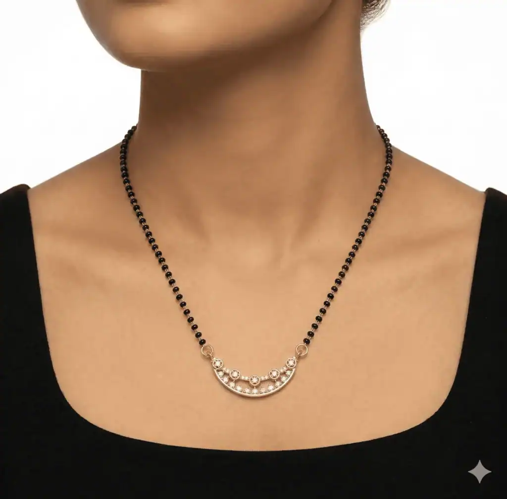 Minimal Curve Design Mangalsutra Necklace