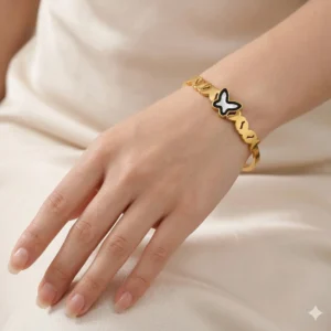 Stylish Butterfly Charm Gold Finish Bracelet for Girls & Women