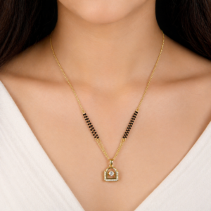 Elegant Black Bead Pendant Mangalsutra Necklace for Women