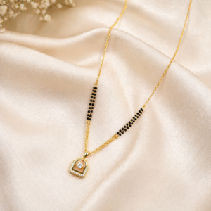 Elegant Black Bead Pendant Mangalsutra Necklace for Women
